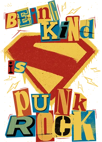 Kind Punk Superhero - Super, man, Punk Rock, Punk, Comic, Comics, Comic Book, Comic Convention, Comic Art, Superheroes, Superhero, Super Hero, Hero, Hope, Justice, Symbol, Kindness, Magazine, Spray Paint