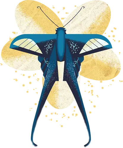 Magischer Grüner Drachenschwanz - geometrisch, Schmetterling, butterfly, magic, Magie, floral, Blume, stilisiert