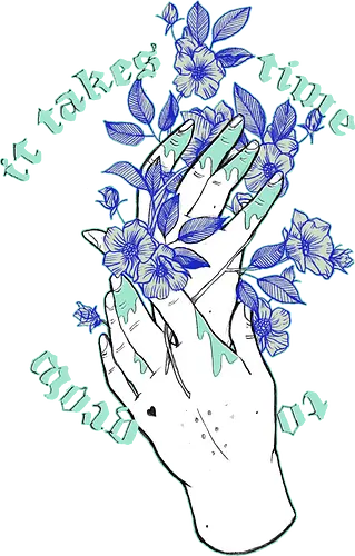 Grow - Blumen, Typo, Kraft, Power, Liebe, Mut, Support, Healing, Selflove, Statement