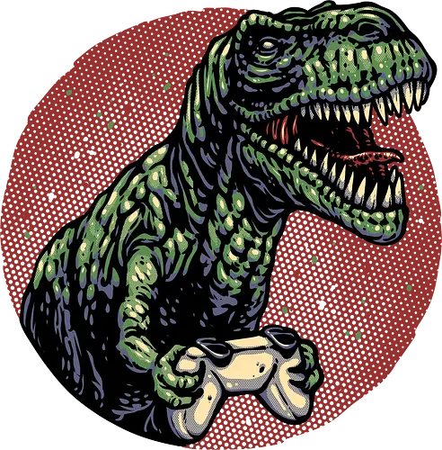 Gaming Saurus - Gaming, video games, gamer, dinosaur, dinosaurs