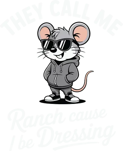 They call me Ranch cause I be Dressing - mouse, sunglasses, hoodie, humor, text, cartoon, fashion, playful, confident, theme