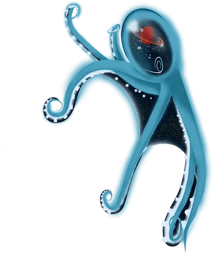 Magischer Weltraumkrake - octopus, krake, kosmos, weltraum, space, asymmetrisch, stilisiert, stylized, Tentakel, tantacles, Meerestier, ocean