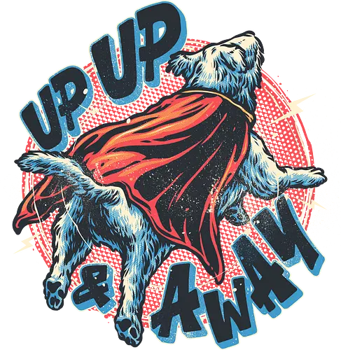 Up Up and Away  - Movie, film, comics, comic book, animated, cartoons, superhero, dog, animal