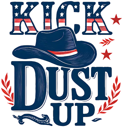 Kick Dust Up Cowboy - Western - Country - western, dust up, american, america, kick, lm2kone, funny, geek, outdoors, country, retro, retro country, cool