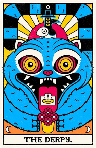 Derpy Tarot Card - Derpy tiger, kpop demon hunters, demon hunters, Tarot Card, blue tiger