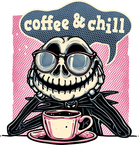 Coffee and Chill day - Coffee, caffeine, coffee lover, funny, humor, movie, character, Halloween
