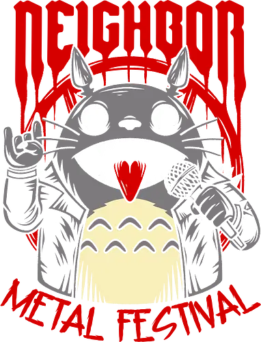 Neighbor Metal Festival - my neighbor totoro, neighbor, music, metal music, metal festival, metal fest, humor, fun, funny, famous anime, hayao miyazaki, animation, anime, childhood, cute, nostalgia, otaku