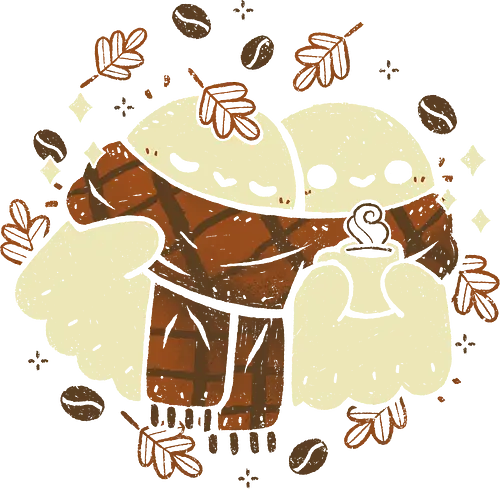 Autumn Vibes Cute Ghosts - cute ghost, cozy, coffee, autumn, fall, warm, scarf, love, friends, kawaii ghost, spooky cute, winter, cold, autumn leaves, xmorfina