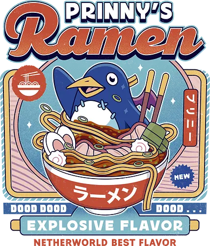 Prinny Dood Ramen Vintage - disgaea, prinny, etna, laharl, valvatorez, usalia, king krichevskoy, pirilika, suisen, dood, phantom brave, video game, gaming, gamer, ramen