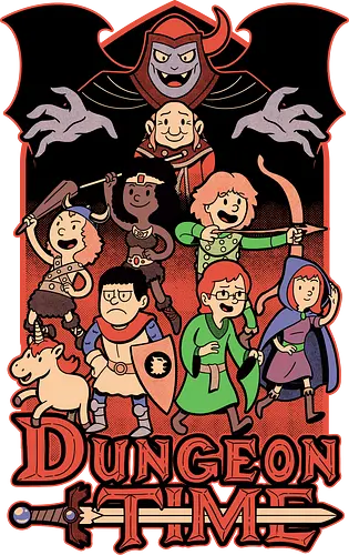 Dungeon Time Animation RPG - rpg, Pen and Paper, d20, dungeon master, role-playing game, tabletop, game master, tv show, animation, cartoon, adventure, fantasy, classic, retro, magic, vintage, unicorn, villain, dungeon