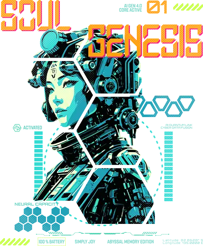 Soul Genesis-Abyssal Memory Edition - Cyberpunk, Sci-Fi, Soul Genesis, Bio Interface, Futuristic Fashion, Nature Tech, Posthuman, Interface Style, Hacker Vibe, Neural Wear, Urban Mystic, Digital Rebellion, Techwear, System Override, Conscious Style, Alternative Fashion, Dystopian Mood, Cyber Soul, Future Aesthetic, Soft Resistance