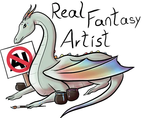 Anti AI Dragon - dragon, drache, kunst, künstler, art, artist, anti ki, anti ai