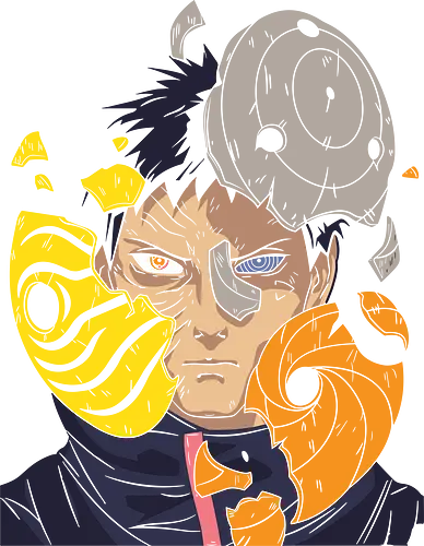  Obito Uchiha Mask - Obito Uchiha, Naruto Shippuden, Akatsuki, Sharingan, Rinnegan, anime, manga, mask shattering, Uchiha clan, anime art, fan merchandise, Tobi, Madara Uchiha, Kakashi Hatake, ninja, shinobi, Naruto fan, anime print, Japanese animation, shonen