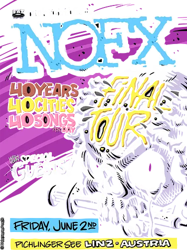 NOFX T-Shirt – 40 Jahre Punkrock & Rebellion - NOFX Shirt, Punkrock Merch, 40 Jahre NOFX, Fat Mike, Hardcore Punk, Skate Punk, Underground Rock, musikalische Rebellion, alternative Musik, Punk Attitude, NOFX Band, MacacoRato, DIY Punk, Independent Rock, Punk Szene