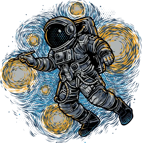 Painting the Galaxy - Painting, astronaut, astronauts, space, outer space, galaxy