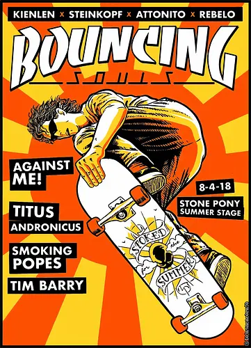 Bouncing Souls – 90er Skate-Punk-Kunst mit Melodic Hardcore und Farbexplosion - bouncing souls, loja macacorato, skate punk, 90er punk, melodic hardcore, sommerbühne, stoked for the summer, diy kunst, punk grafik, new jersey, rebellenkunst, hardcore plakat, alternative musik, street culture, underground art