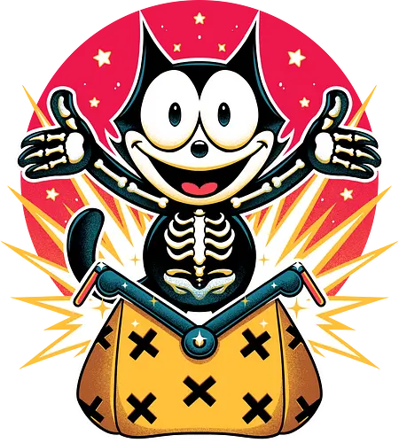 Felix with the Magic Bag - cartoons, vintage, felix, felix the cat, felix cat, cat, cats, kitten, kitty, cartoon, cat lovers, felixthecat, funny cat, kitty cats, anime, retro, retro vintage