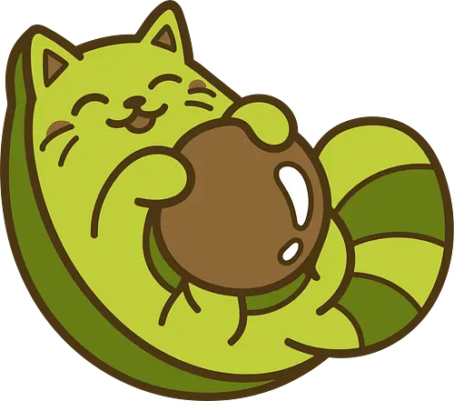 AvoCat Love - kawaii avocado cat, cute cat art, avocado animal mashup, kawaii food shirt, funny cat tee, cute fruit character