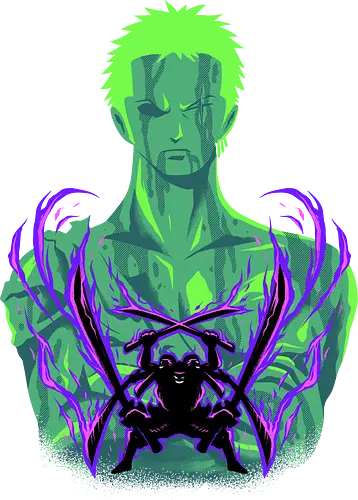 demon swords - anime, ramen, Pirate, strawhat, zoro, roronoazoro, demon, silhouete, art, samurai