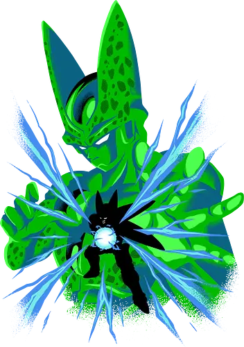 perfect transform - anime, manga, songoku, Dragon, saiyan, supersaiyan, cell, villain, perfect, alien, superpower, silhouette, art