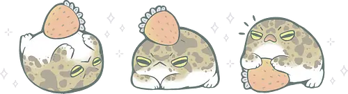 Cute Rain Frogs Strawberry - rain frog, angry frog, grumpy, cute frog, kawaii frog, strawberry, funny, breviceps, cute food, froggy, animal, cartoon, xmorfina
