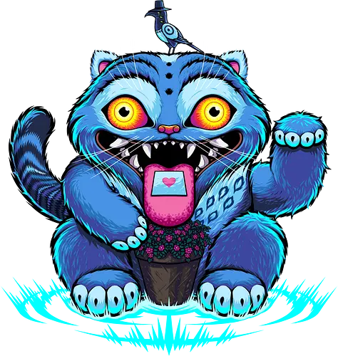 Derpy Blue Tiger - derpy tiger, blue derpy tiger, kpop demon hunters, kpop demon hunter, kpop, tiger, magpie, blue tiger, huntrix, saja boys, soda pop, my little soda pop