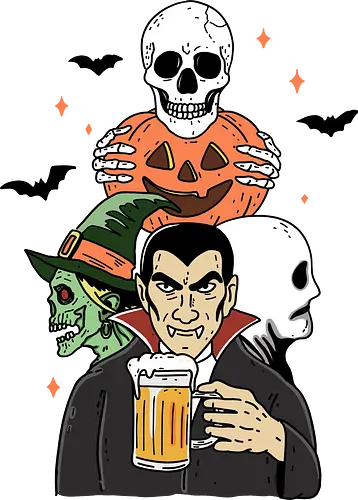 Spooky Friend - Halloween, bat, night, trick or treat, pumpkin, spooky, scary, funny, skeleton, skull, tombstone