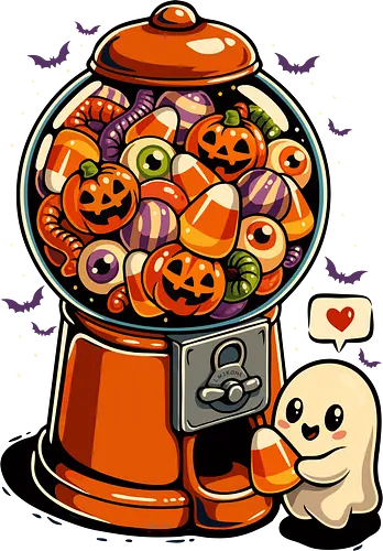 Gumball Halloween Süßigkeiten - Halloween, Kaugummi, Kaugummiautomat, Süßigkeiten, Horror, Geist, Essen, Feinschmecker, Maisbonbons, Happy Halloween, Monster, Halloween-Süßigkeiten, lustig, Pop-Art, ästhetisch, Illustration, süß Gumball Halloween Süßigkeiten - Halloween, Kaugummi, Kaugummiautomat, Süßigkeiten, Horror, Geist, Essen, Feinschmecker, Maisbonbons, Happy Halloween, Monster, Halloween-Süßigkeiten, lustig, Pop-Art, ästhetisch, Illustration, süß