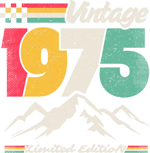 Retro Vintage 1975 - Limitierte Auflage - 1975, 80er, Ästhetisch, Jahrestag, Geburtstagsgeschenk, Geboren 1975, Lustig, Geschenk, Illustration, Limitierte Auflage, Hergestellt 1975, Retro, Retro-T-Shirt, Vintage, Vintage-T-Shirt