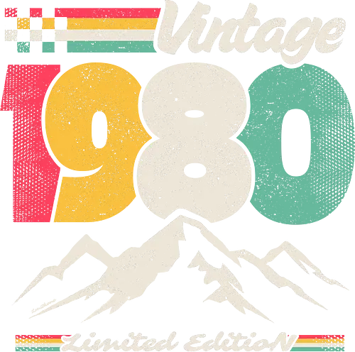Retro Vintage 1980 - Limitierte Auflage - 1980, 1980er, 80er, Ästhetisch, Jahrestag, Geburtstag, Geburtstagsgeschenk, lustig, Geschenk, Alles Gute zum Geburtstag, Illustration, Limitierte Auflage, Hergestellt 1980, Retro, Retro-T-Shirt, Vintage, Vintage-T-Shirt