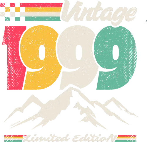 Retro Vintage 1999 - Limitierte Auflage - 90er, Ästhetik, Jahrestag, Geburtstag, Geburtstagsgeschenk, Geschenk, Alles Gute zum Geburtstag, Illustration, Limitierte Auflage, Berg, Nostalgisch, Old School, Retro, Retro-T-Shirt, Retro-Vintage, Vintage, Vintage 1999, Vintage-T-Shirt