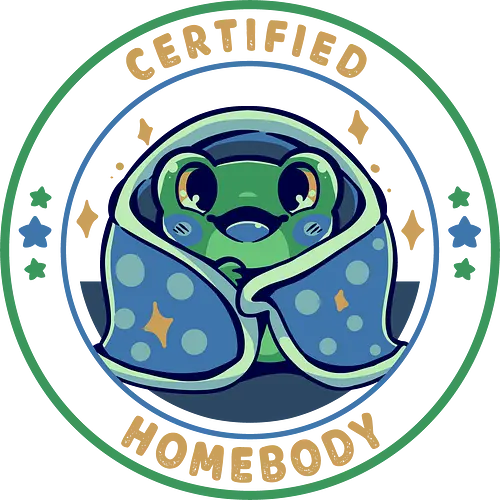 Certified Homebody - Frosch, niedlich, Stubenfrosch, introvertierter Frosch, zertifizierter Stubenfrosch, Froschkern, kawaii Frosch, frog, cute, homebody frog, introvert frog, certified homebody, frogcore, kawaii frog