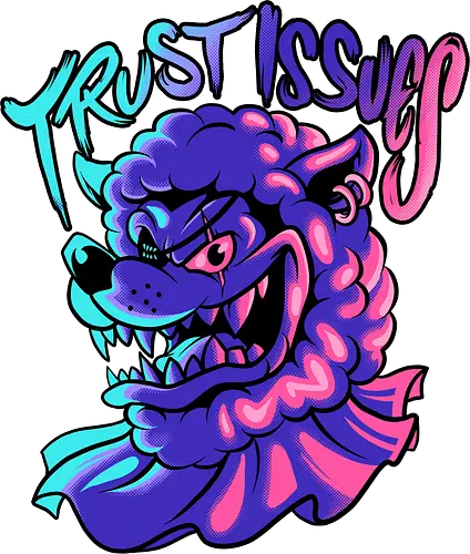 Snarl in the Fleece - animal, psycadelic, trustissues, cool, wolf, sheep, pirates, videogame, retro, classic, darkart, horror, halloween
