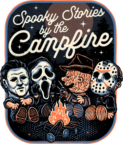 Spooky Campfire - Horror, Halloween, villains, horror movies, movie, classic horror, funny, cute, camping