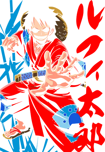 Monkey D. pirate Wano Arc Gear Fourth Pirate Art - Monkey D. Luffy, pirate, Pirate, Wano Arc, Gear Fourth, anime, manga, Straw Hat Pirates, Pirate King, anime art, fan merchandise, Wano Country, samurai, ninja, Japanese animation, shonen, Luffy art, anime print