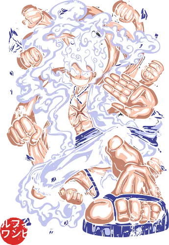  Monkey D. pirate Gear Fourth Boundman Pirate Art - Monkey D. Luffy, Gear Fourth, Boundman, Pirate, anime, manga, Straw Hat Pirates, Haki, New World, anime art, fan merchandise, pirate, anime transformation, shonen, Japanese animation, Gum-Gum Fruit, Pirate King, powerful, action pose