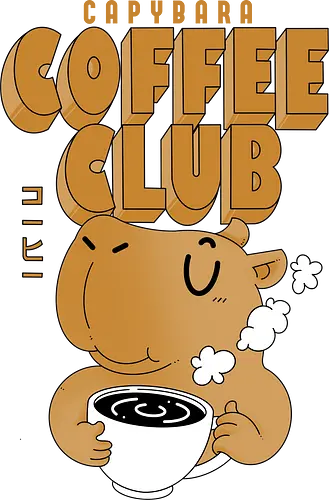 Cafebara Coffee Club - Capybara, Coffee, Cute, Funny, Animal, Club, Chill, Cozy, Minimalist
