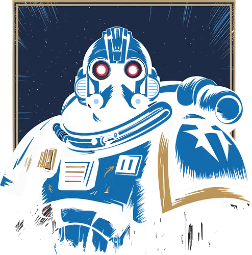Galactic Enforcer" Futuristic Sci-Fi Trooper Art Print - Sci-fi, futuristic, trooper, space marine, galactic enforcer, space opera, warrior, armor, military sci-fi, robot, mecha, heroic, science fiction art, star, soldier, space, futuristic art, cool sci-fi, fan art, space art