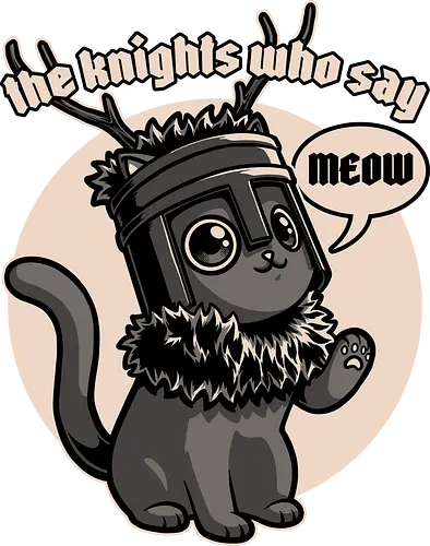 Black Cat Movie Knight - Pop Culture, Black Knight, Knight, king arthur, medieval, movie, cult movie, comedy, British, parody, Cult Films, cat, black cat