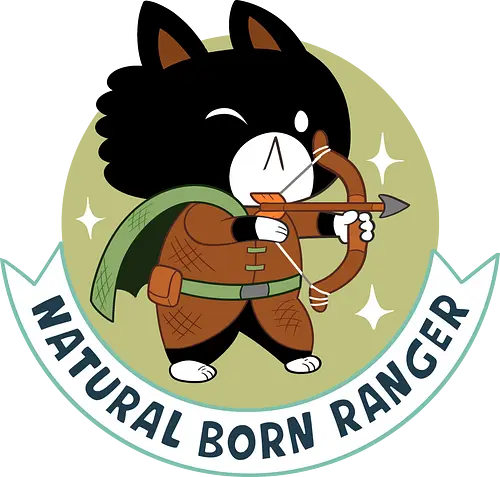 RPG Cats - Natural Born Ranger - RPGArt, FantasyIllustration, DungeonCrawl, CuteFantasy, rpg, Pen and Paper, Katzen, fantasy katzen, Pen and paper, RPG, gaming, fantasy, D20, 20 sided dice, character classes, rollenspiel, rpg, rpg katzen