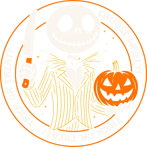 Trick or Treat? Choose Wisely! - halloween art, skeleton halloween, jack o lantern design, trick or treat illustration, spooky skeleton, creepy cute art, gothic halloween design, skull halloween, pumpkin illustration, scary cute, horror aesthetic, dark pop culture, halloween decor, spooky t shirt design, halloween vibes, creepy halloween art, skull illustration, gothic pop art, scary fun design, halloween season art