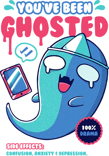 GHOSTED - ghost, halloween, cute, kawaii, joke, ghosted, funny