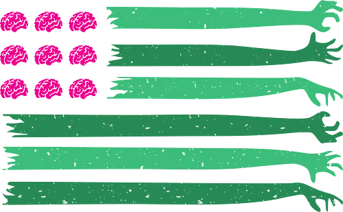 american zombie flag  - zombie, undead, halloween, brain, horror, creepy, scary, cool, flag, candy, sweet, pop culture