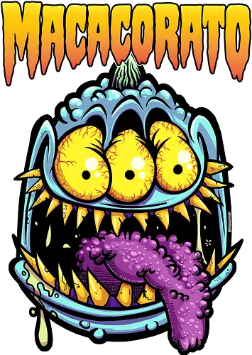 MACACORATO - Dreifach-Observer - Underground Monster Kunst - originale Kunst Brasilien, MACACORATO exklusive Kunst, Underground Punk Kunst, Monster mit drei Augen, bunter Lowbrow Stil, Alternative Rock Poster, kreative Geek Dekoration, Horror Pop Cartoon, sammelbare Punkkunst, Skate Underground Kultur, freche Comics, Tattoo Kultur Inspiration, kreative Studio Dekoration, Loja MacacoRato Kunst, alternatives kreatives Geschenk