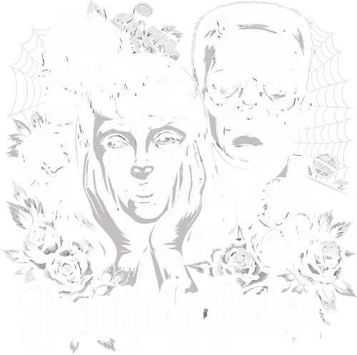 Beautifully Broken Gothic Horror - alternative fashion t-shirt, dark aesthetic graphic tee, horror inspired shirt, spooky gothic clothing, beautifully broken design shirt, halloween gothic shirt, beautifully broken t-shirt, gothic horror shirt, frankenstein graphic tee, skull roses shirt, crying woman gothic tee, gothic streetwear shirt