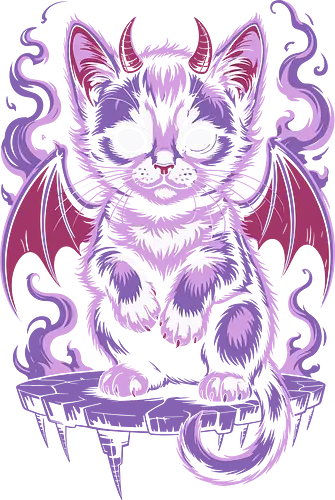 Demon Cat with Wings Gothic - demon cat t-shirt, gothic cat shirt, bat wing cat tee, spooky cat graphic shirt, halloween cat t-shirt, dark fantasy cat shirt, satanic cat design tee, gothic streetwear shirt, creepy cute cat shirt, occult cat graphic tee, purple flames cat shirt, gothic alternative fashion t-shirt