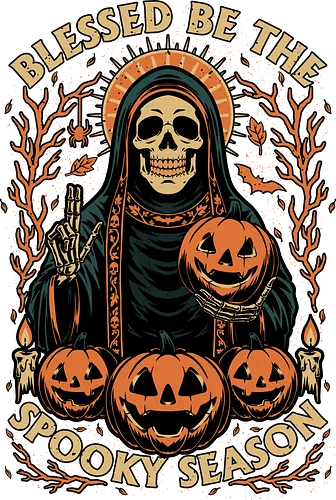 Blessed Spooky Season - Halloween, Skull, Skeleton, Halloween Art, Halloween Humor, Halloween Design, Halloween Aesthetic, Halloween Pumpkin, Creepy, Fright, Creepy, Scary, Bats, Bat, Sacred, Pumpkin, Pumpkin Head, Pumpkin Carving, Vibe, Spooky, Spooky Season, Spooky Skeleton, Candle, Blessed, Bless