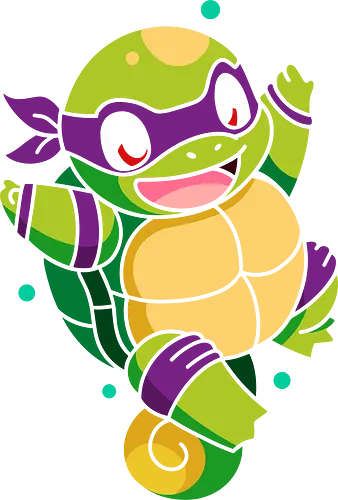  Starter the Teenage Mutant Ninja Turtle - Starter, Donatello, Turtle, crossover, mashup, fan art, pop culture, turtle, ninja, anime, cartoon, geek, nerd, otaku, funny, cute, gaming, retro, 80s, 90s, Nostalgia, anime characters, pop culture icons