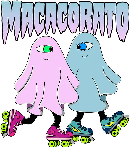 MACACORATO - Phantom Love on Skates - Geister auf Rollschuhen Kunst - MACACORATO, Phantom Love on Skates, Geisterkunst, Rollschuhkultur, surreale Popkunst, alternativer Cartoon, Lowbrow Kunst, dekoratives Poster, Underground Kultur, Skate und Roller, kreative Dekoration, Autorenkunst, Loja MacacoRato, kreatives Geschenk, Indie Design