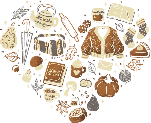Cozy Autumn Heart - hobby, sweater weather, xmorfina, autumn, love, heart, fall, stuff, collection, things, elements, season, cozy, leaves, books